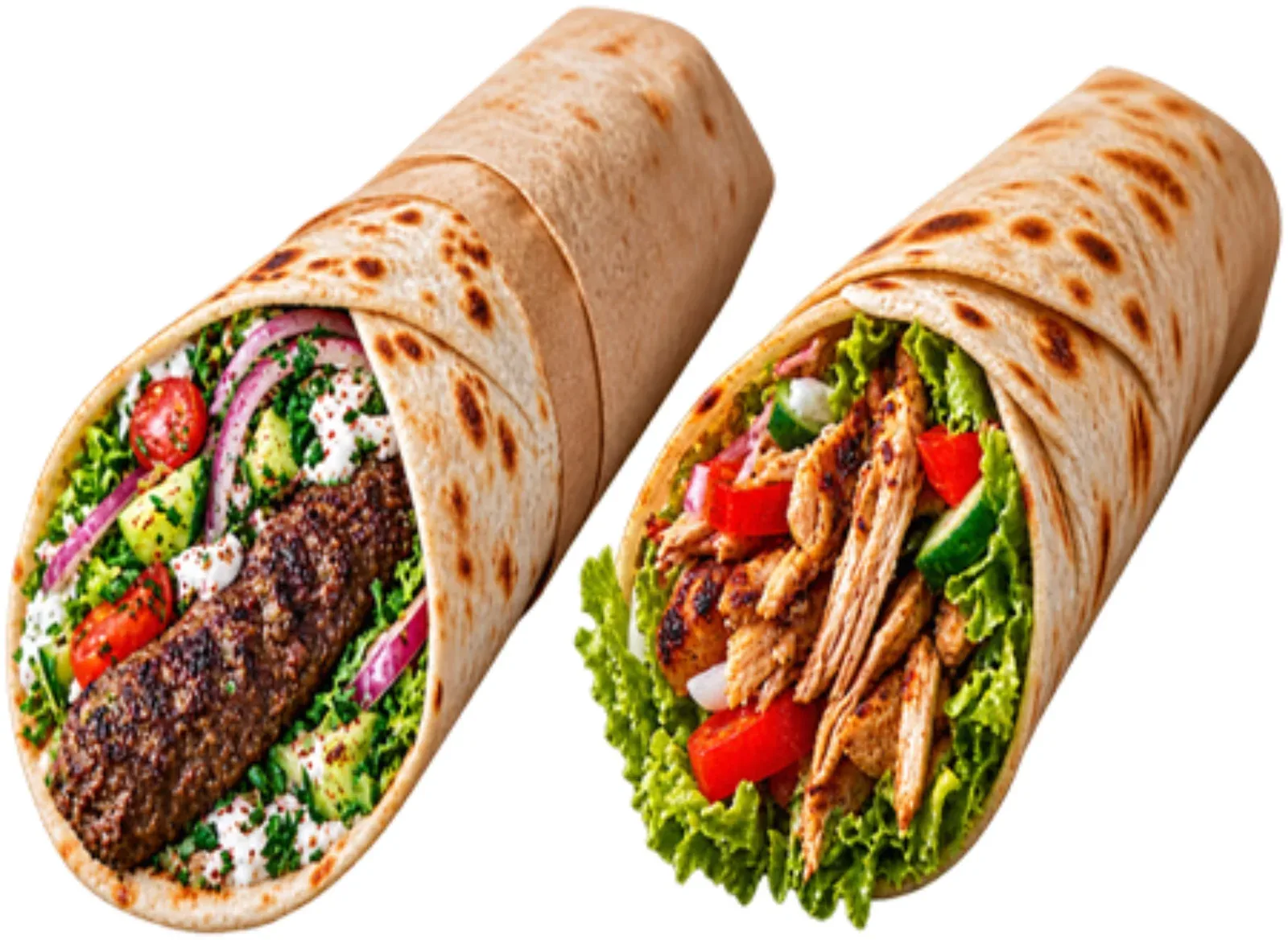 Kebab Wrap - Beef or Chicken or Veggie